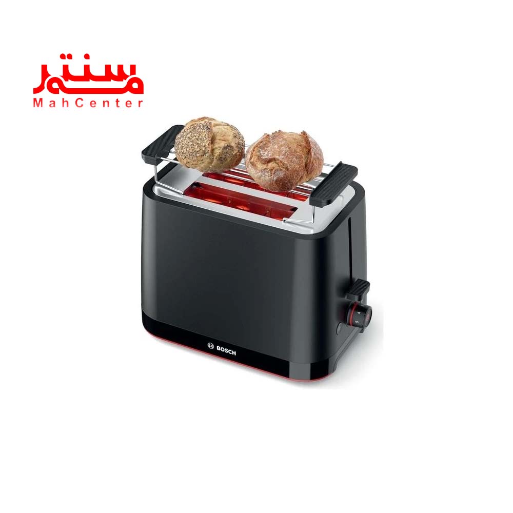 نان در حال گرم شدن در توستر بوش مدل tat-3m123gb