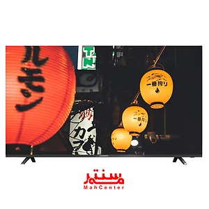 نمای جلویی تلویزیون هوشمند دوو 65 اینچ با طراحی بدون فریم و کیفیت تصویر واضح 4K.