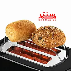 عکس یک توستر نان مشکی بوش با طراحی مدرن و بدنه استیل. - دوم
