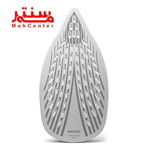 اتو بخار فیلیپس مدل GC4537 با کفی استیم‌گلاید و بدنه مشکی-زرد، ایده‌آل برای اتوکشی انواع پارچه.