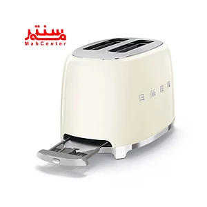 توستر اسمگ مدل TSF01 کرم با طراحی رترو و بدنه استیل ضدزنگ، مناسب برای آشپزخانه‌های مدرن.
