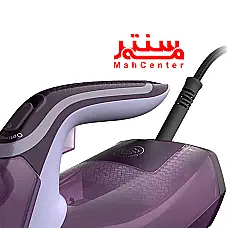 یک اتو بخار بنفش‌رنگ از سری Azur 8000 برند Philips با طراحی ارگونومیک و مخزن آب شفاف. - دوم