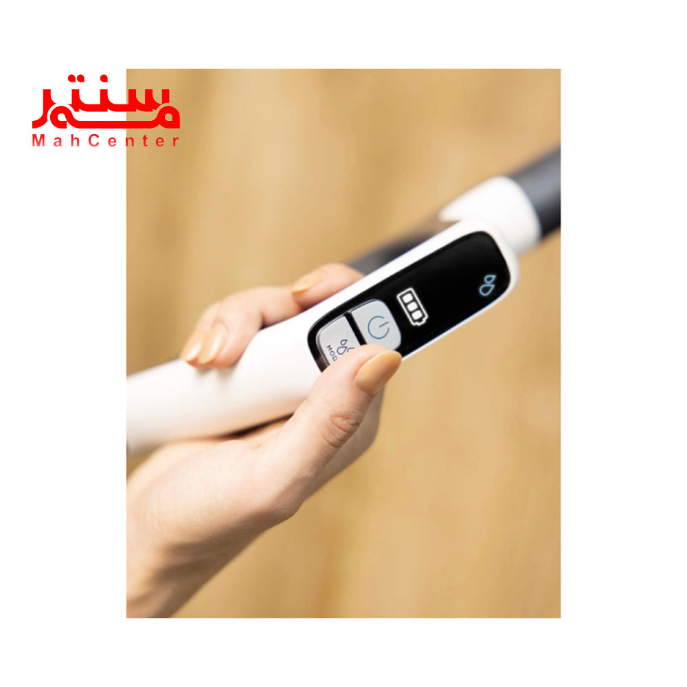 دستی درحال لمس نمایشگرجاروشارژی سه کاره بیسل مدل crosswave-hf3-3598e