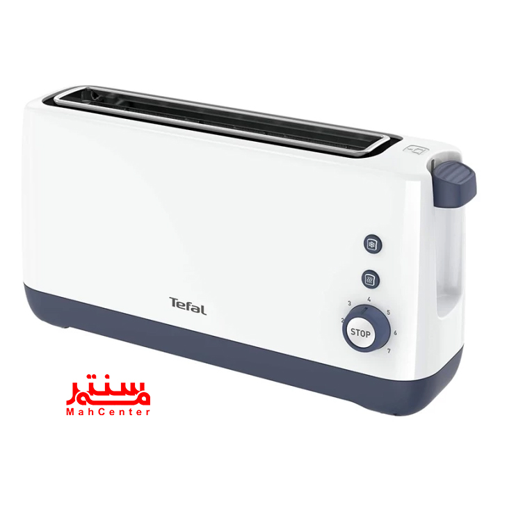 توستر تفال مدل TL302110 با بدنه استیل و پلاستیک سفید