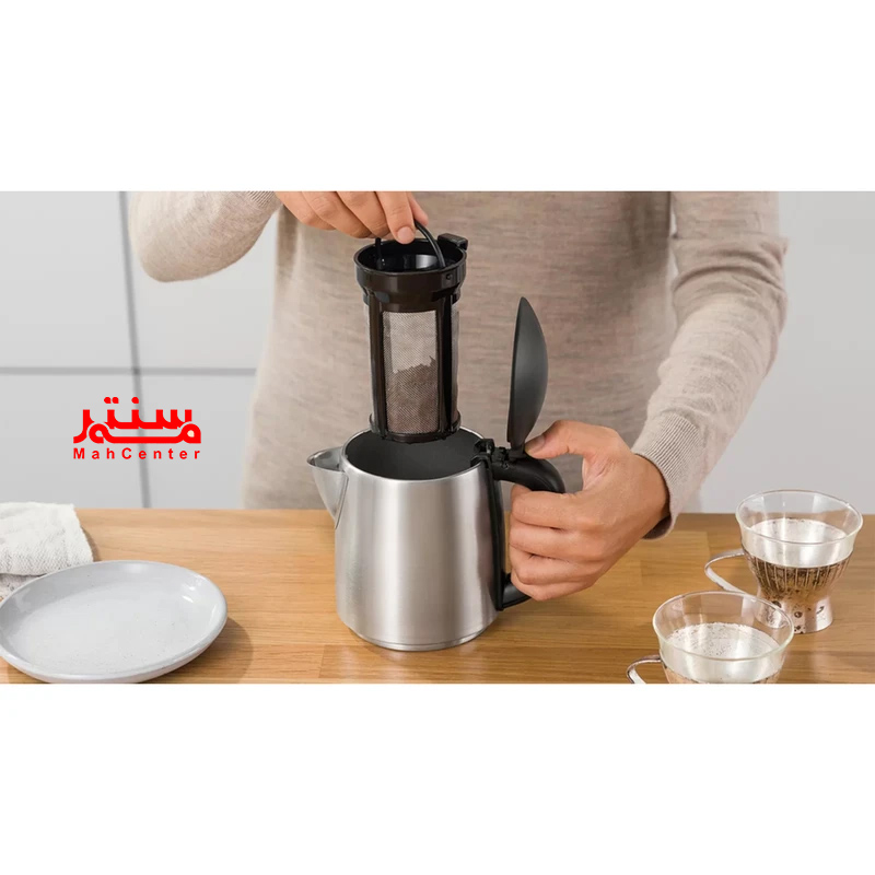 چای ساز بوش TTA5883 با بدنه استیل ضدزنگ و طراحی مدرن