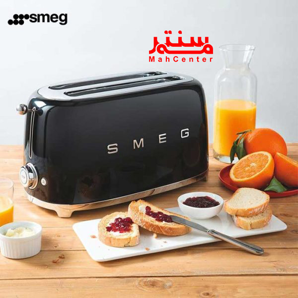 توستر کلاسیک اسمگ مدل TSF02 مشکی با پایه‌های ضدلغزش و محفظه جمع‌آوری سیم.
