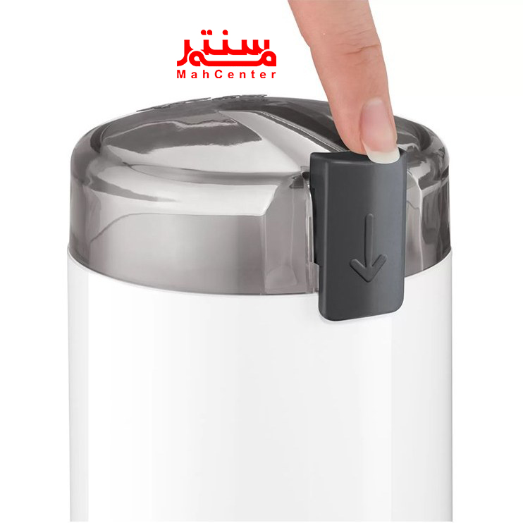 دستگاه آسیاب قهوه بوش سفید با قابلیت آسیاب 150 گرم در دقیقه.