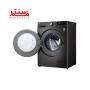 نمای کناری با درب باز ماشین لباسشویی ال جی 10.5 کیلویی v9 مدل wv9142brp