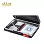 نمای جانبی جاروبرقی بوش BGL8PRO5IR با چرخ‌های فلزی روان و طراحی ارگونومیک برای جابه‌جایی آسان.