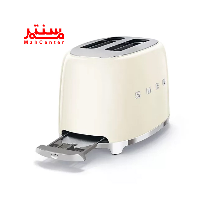 توستر اسمگ مدل TSF01 کرم با طراحی رترو و بدنه استیل ضدزنگ، مناسب برای آشپزخانه‌های مدرن.