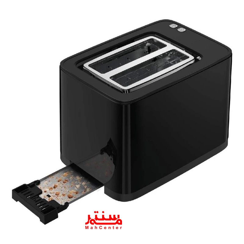 نمای نزدیک از توستر تفال TT640840 با کنترل لمسی دکمه‌ای و قابلیت یخ‌زدایی برای نان‌های فریز شده.