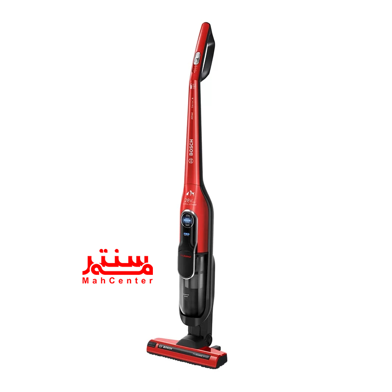 جارو شارژی ایستاده بوش BCH86PET1 با برس ProAnimal، ایده‌آل برای جمع‌آوری مو و پرز حیوانات خانگی.