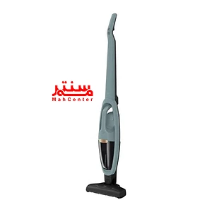 جاروشارژی آاگ QX6-1-40OG سبز آبی در حال نظافت فرش با نازل چندکاره مجهز به LED.