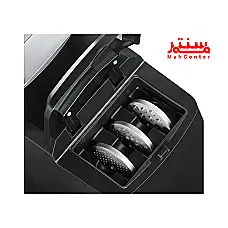 عکس یک چرخ گوشت بوش مدل ProPower با بدنه استیل و مشکی که دارای دکمه‌های کنترل در کنار دستگاه است. - دوم