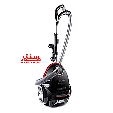 عکس یک جاروبرقی مشکی و قرمز دوو مدل ESPERO با طراحی مدرن و کنترل روی دستگاه. - دوم