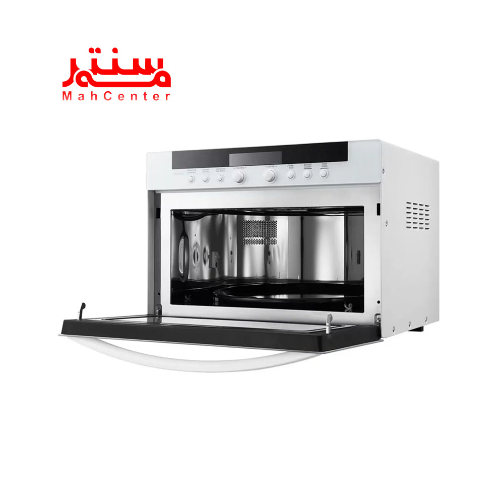 نمای سمت راست با در کامل باز مایکروویو ال جی سولاردام ma3884vc