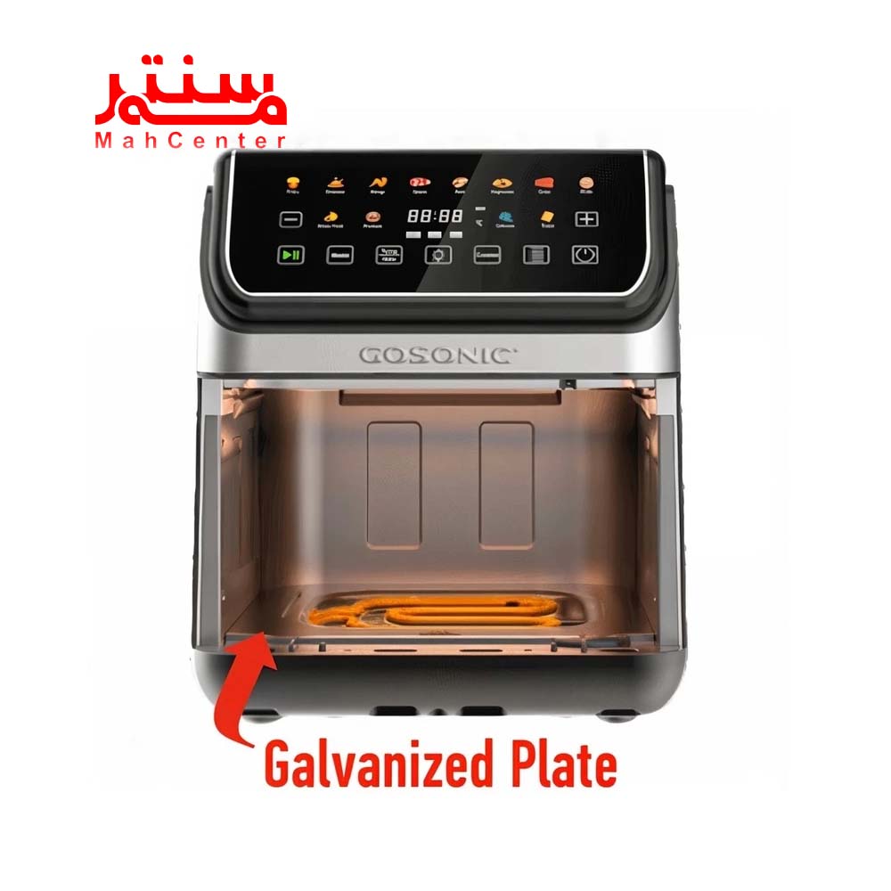 نمای داخلی و المنت کفی و پنل لمسی سرخ کن بدون روغن گوسونیک مدل gaf958