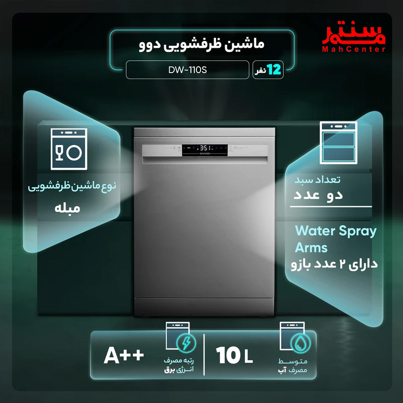 صفحه نمایش LED لمسی ماشین ظرفشویی دوو DW-110W