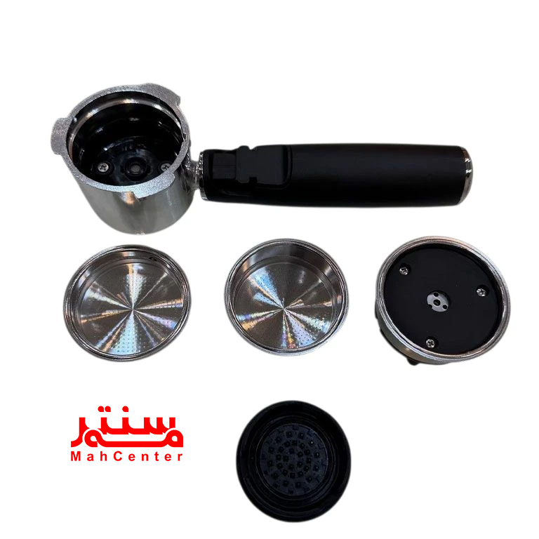 پرتافیلتر حرفه‌ای اسپرسوساز میسل مدل ME-131 SPE با سبدهای تک و دو شات برای انعطاف‌پذیری در تهیه قهوه.