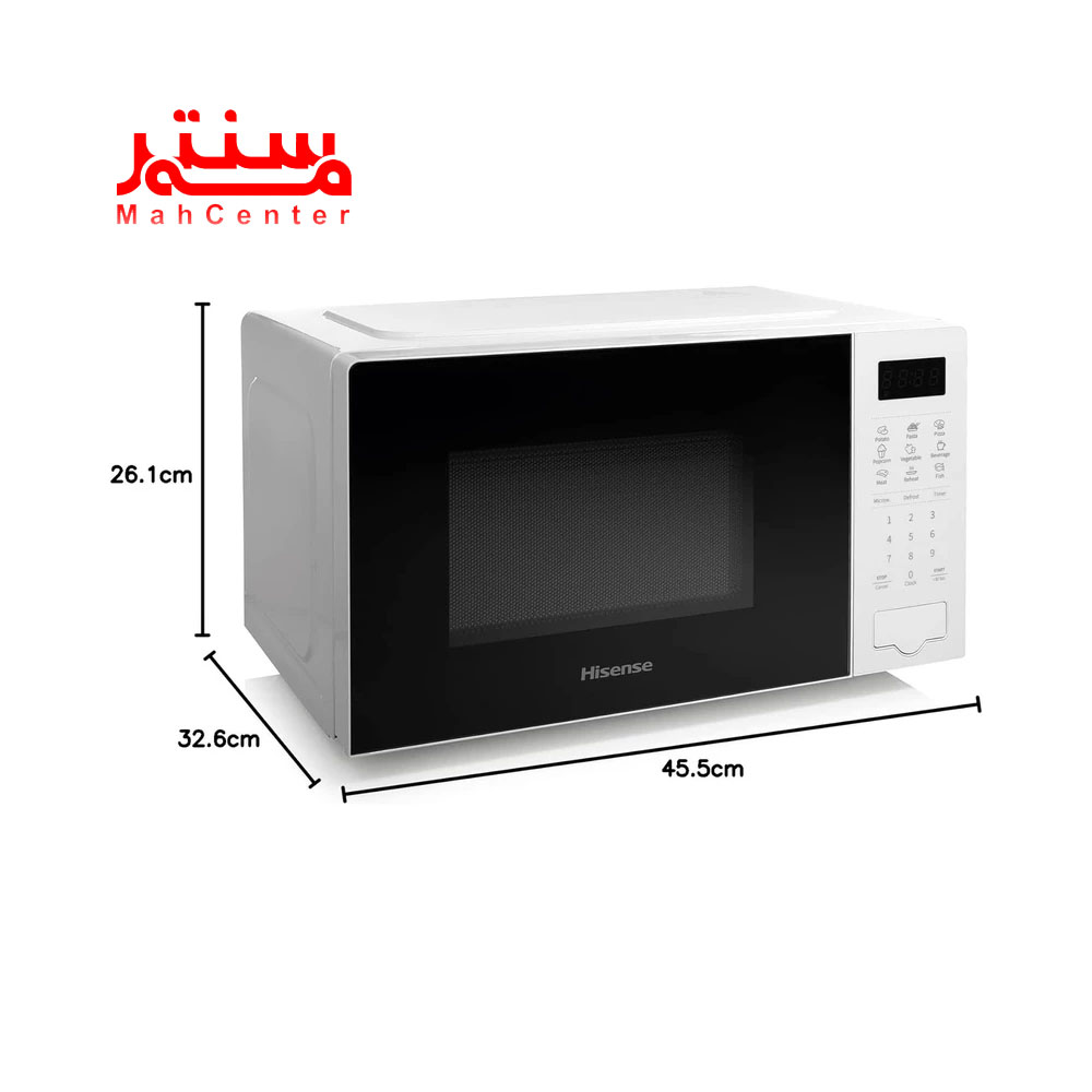 نمای کناری و ابعاد مایکروویو هایسنس مدل h20mows4