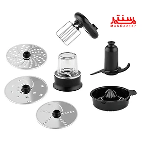 غذاساز حرفه‌ای کنوود FDM307SS با قابلیت آبمیوه‌گیری و رنده برقی.