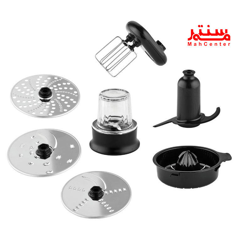 غذاساز حرفه‌ای کنوود FDM307SS با قابلیت آبمیوه‌گیری و رنده برقی.