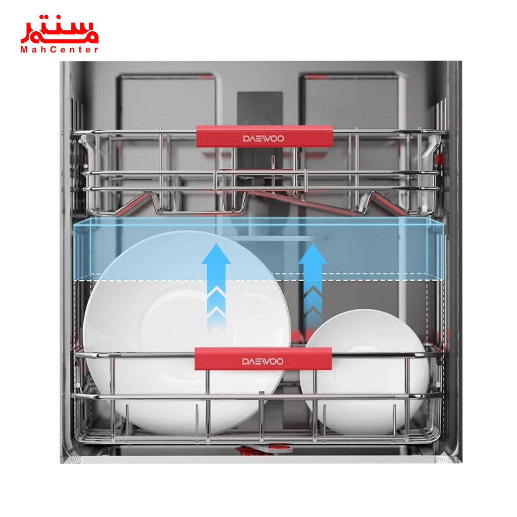 ماشین ظرفشویی دوو مدل DW-200W سفید با ظرفیت 14 نفره، مناسب برای خانواده‌های پرجمعیت.