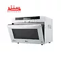 نمای سمت راست با در نیمه باز مایکروویو ال جی سولاردام ma3884vc