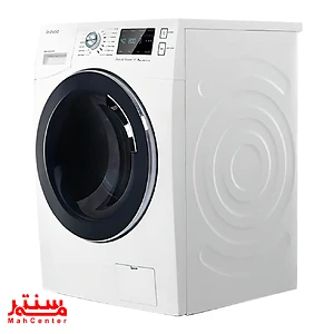 ماشین لباسشویی دوو سری پریمو LM-880W با بدنه سفید براق و درب کرومی، مناسب برای دکوراسیون مدرن.