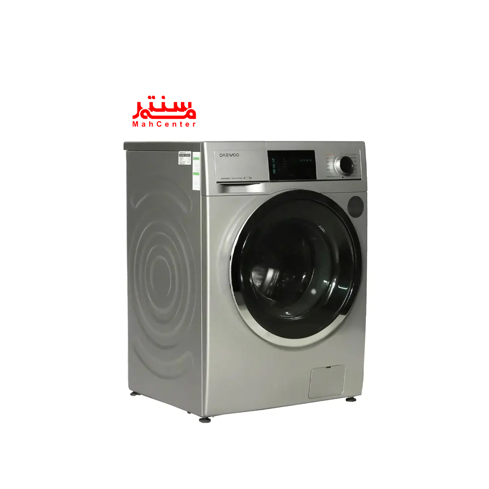 ماشین لباسشویی دوو سری کاریزما 7 کیلویی مدل LM-720S با رنگ نقره‌ای و طراحی مدرن برای آشپزخانه‌های شیک.