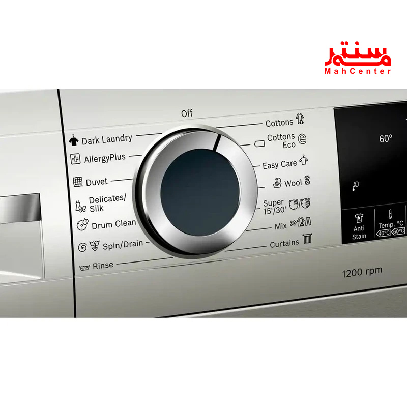 نمای نزدیک پنل لمسی ماشین لباسشویی بوش WGA2440XME