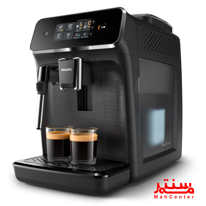 اسپرسوساز فیلیپس مدل EP2220 با سیستم Aroma Extract برای تعادل دمای دم‌آوری بین 90 تا 98 درجه سانتی‌گراد.