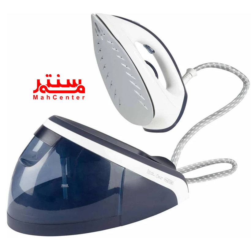 نمای نزدیک از اتو بخار فیلیپس HI5918 با توان 2400 وات و مخزن آب 1.1 لیتری قابل جابجایی.