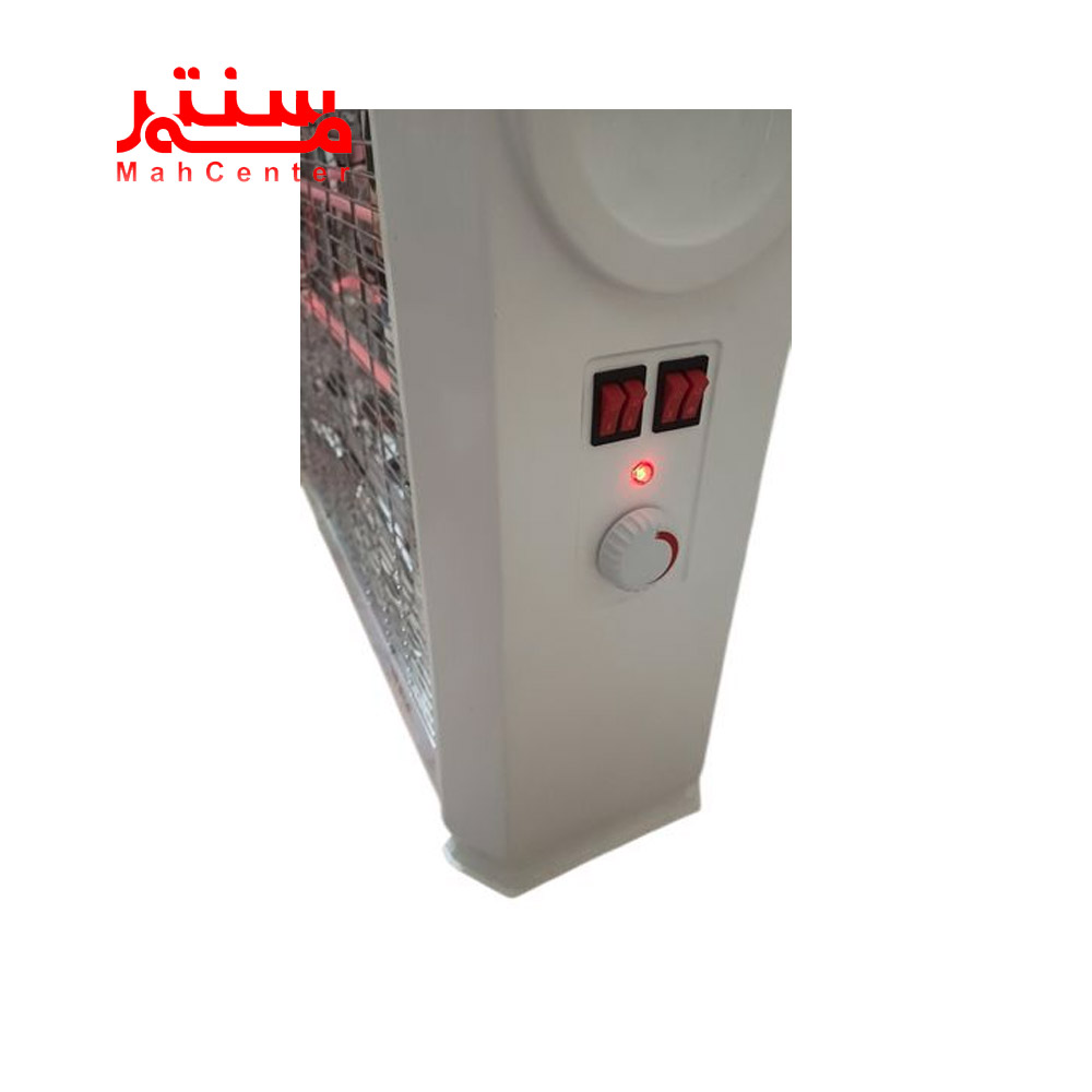 نمای کناری بخاری برقی فن دار برفاب مدل qh2200 و دکمه روشن و خاموش