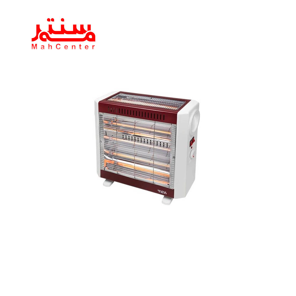 رنگ زرشکی نمای کناری بخاری برقی فن دار برفاب مدل qh2200