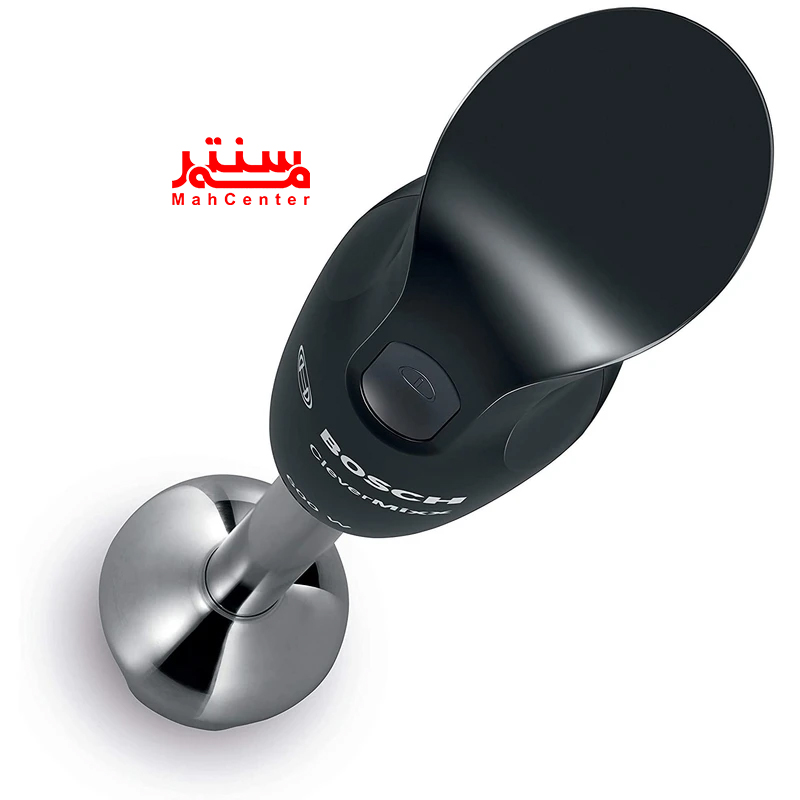 گوشت‌کوب برقی بوش مدل MSM2610BGB با بدنه مشکی و استیل ضدزنگ، همراه با لیوان مدرج 700 میلی‌لیتری، روی سطح آشپزخانه قرار گرفته است.