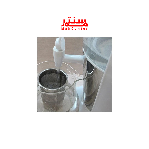 تصویر سماور برقی فلر TS301 سفید با نشانگر سطح آب و دستگیره‌های عایق حرارتی.