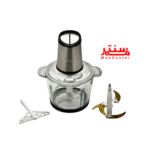 خردکن سیلور کرست دو کاسه مدل SL-2024 با کاسه‌های پیرکس و استیل 3.8 لیتری، مناسب برای خرد کردن سریع سبزیجات و گوشت.