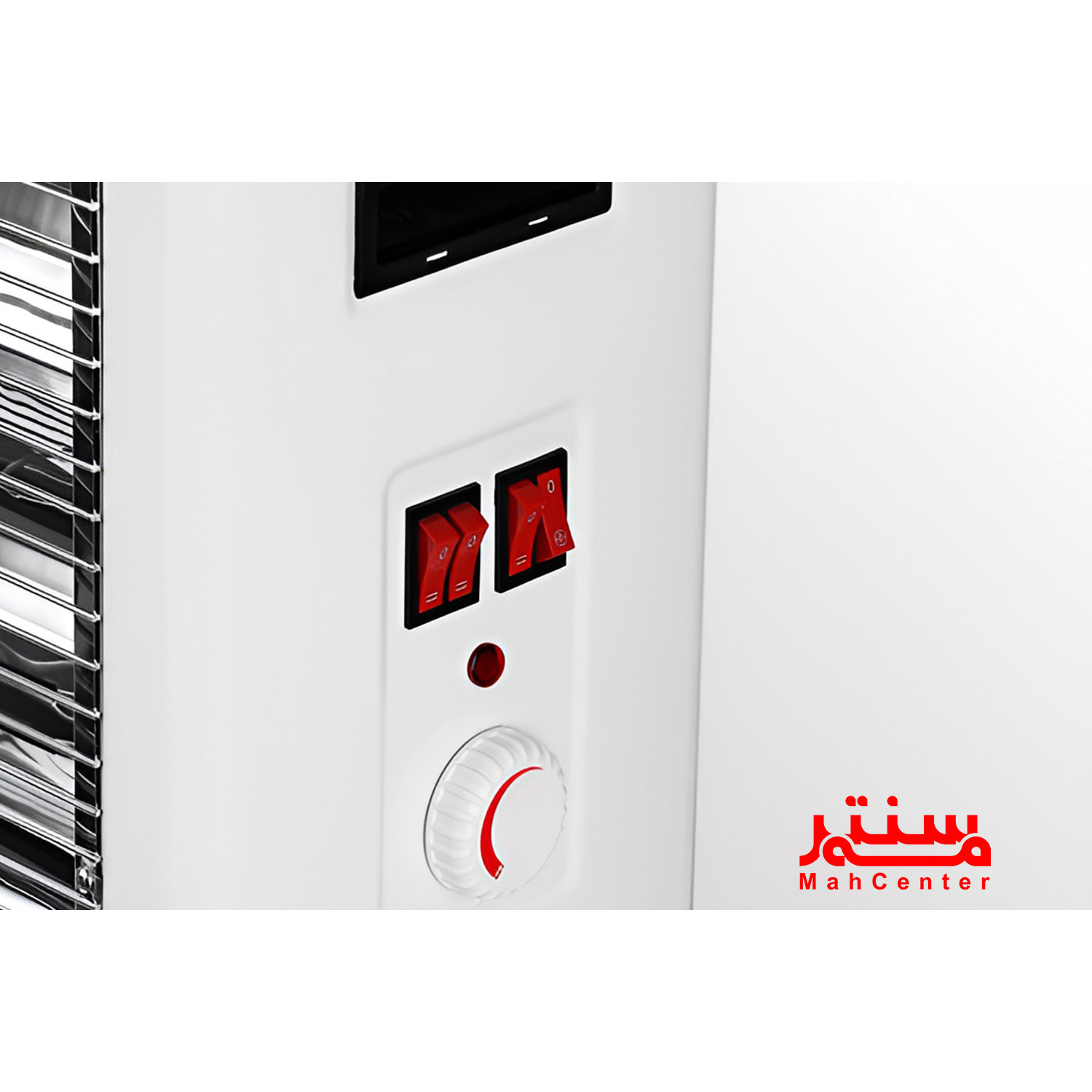 بخاری برقی فن‌دار برفاب QH-2800 با توان 2600 وات و طراحی شیک در رنگ سفید، مناسب برای گرمایش سریع محیط‌های مسکونی.