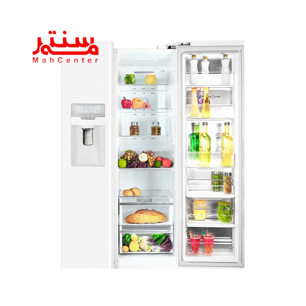 نمای روبه رویی و پر از مواد غذایی ساید بای ساید اسنوا 28 فوت سری فرنیا مدل s3dis100