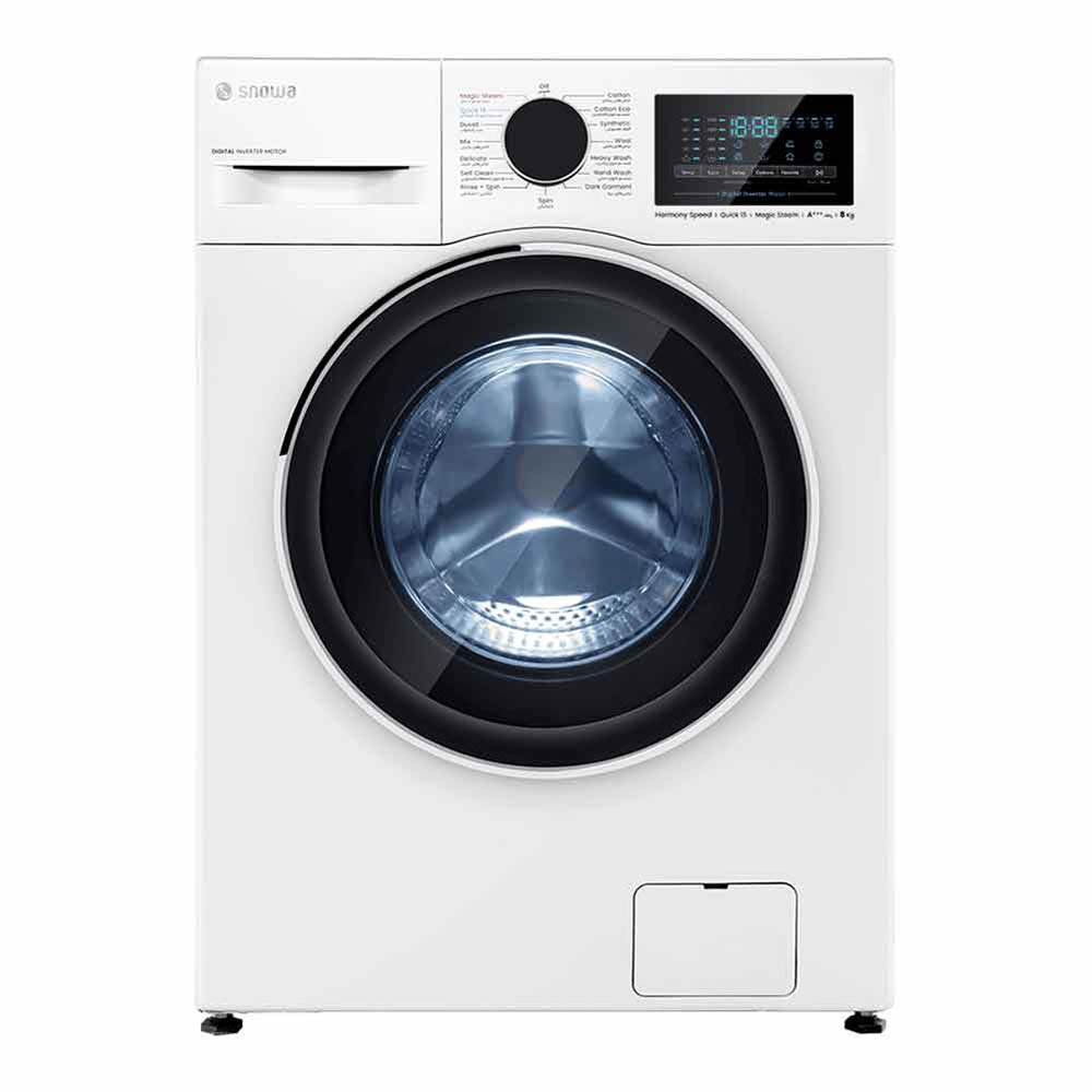 ماشین لباسشویی اسنوا سری هارمونی اسپید 8 کیلویی مدل swmb80 سفید