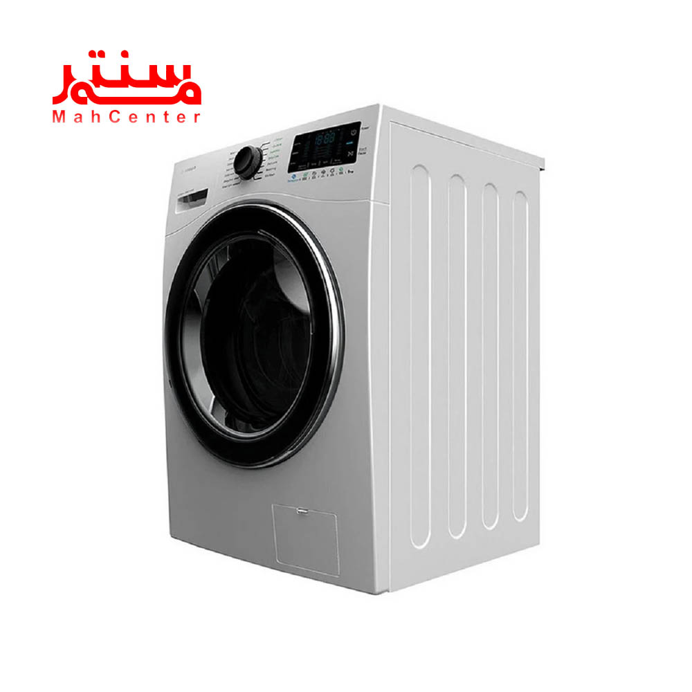 نمای کناری ماشین لباسشویی هوشمند اسنوا سری اکتا پلاس 9 کیلویی مدل swme92 سفید