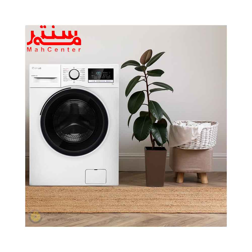 ماشین لباسشویی اسنوا سری هارمونی اسپید 8 کیلویی مدل swmb80 سفید در خانه