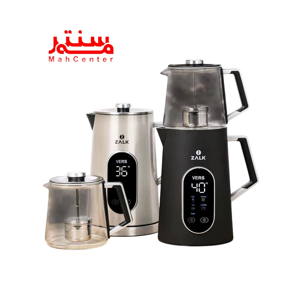 رنگ مشکی و استیل چای ساز زاک مدل zalk-vers