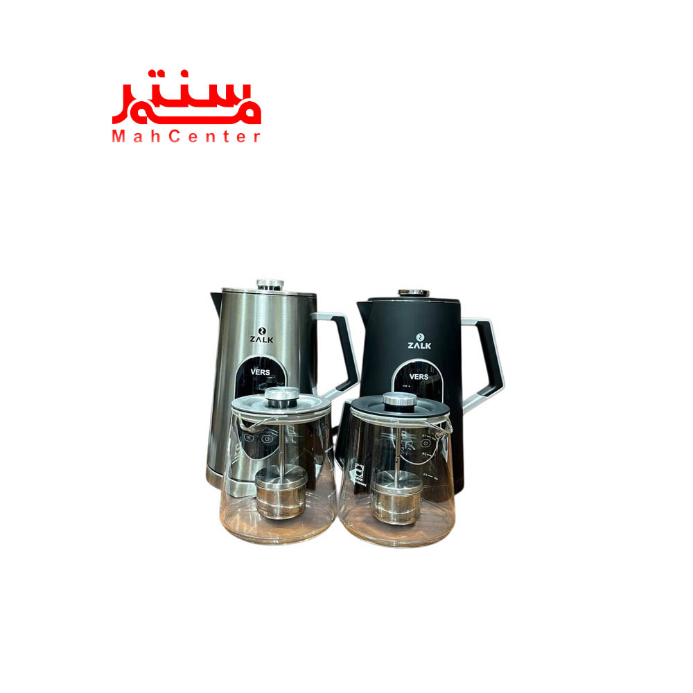 رنگ مشکی و استیل چای ساز زاک مدل zalk-vers کنار هم