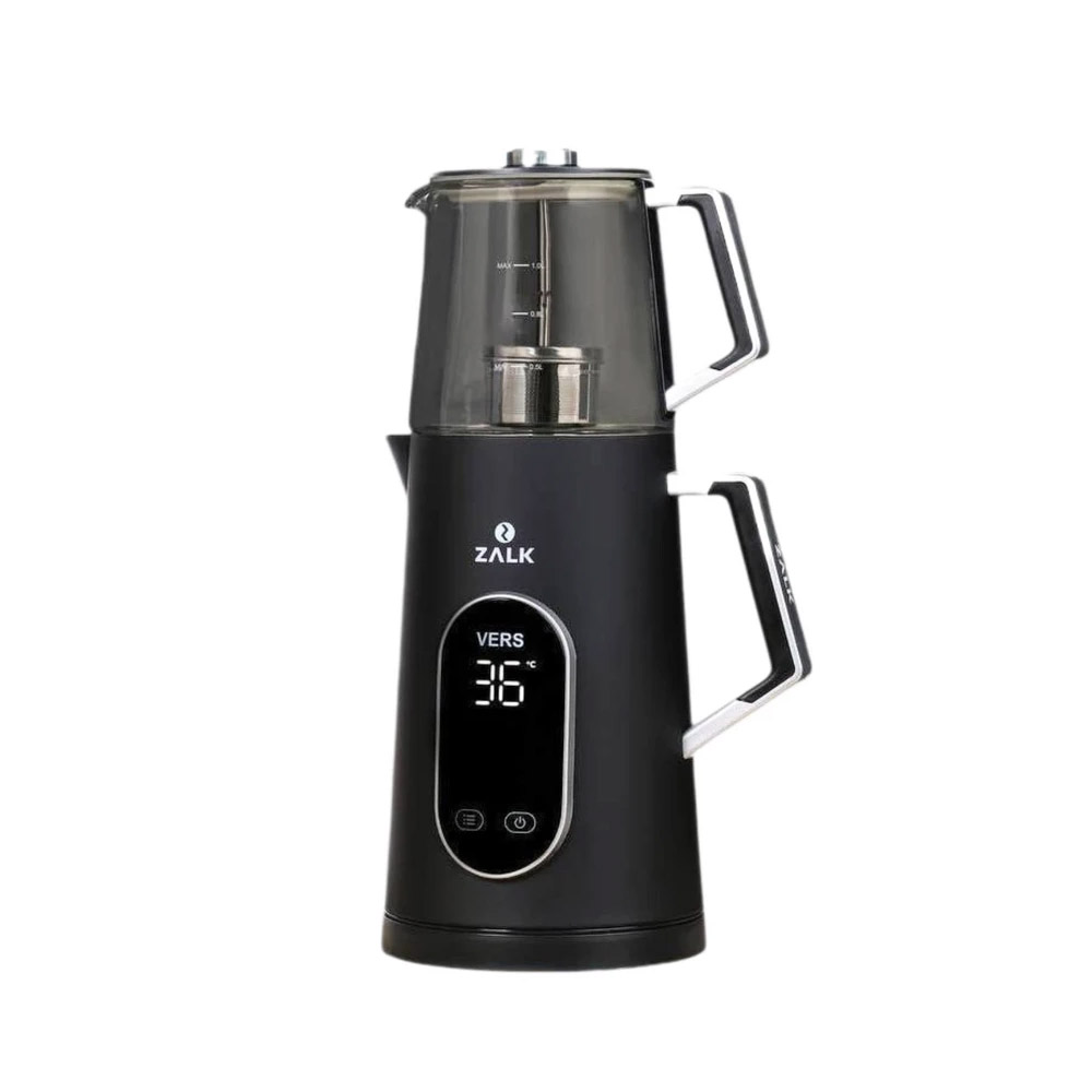 نمای روبه رویی چای ساز زاک مدل zalk-vers مشکی
