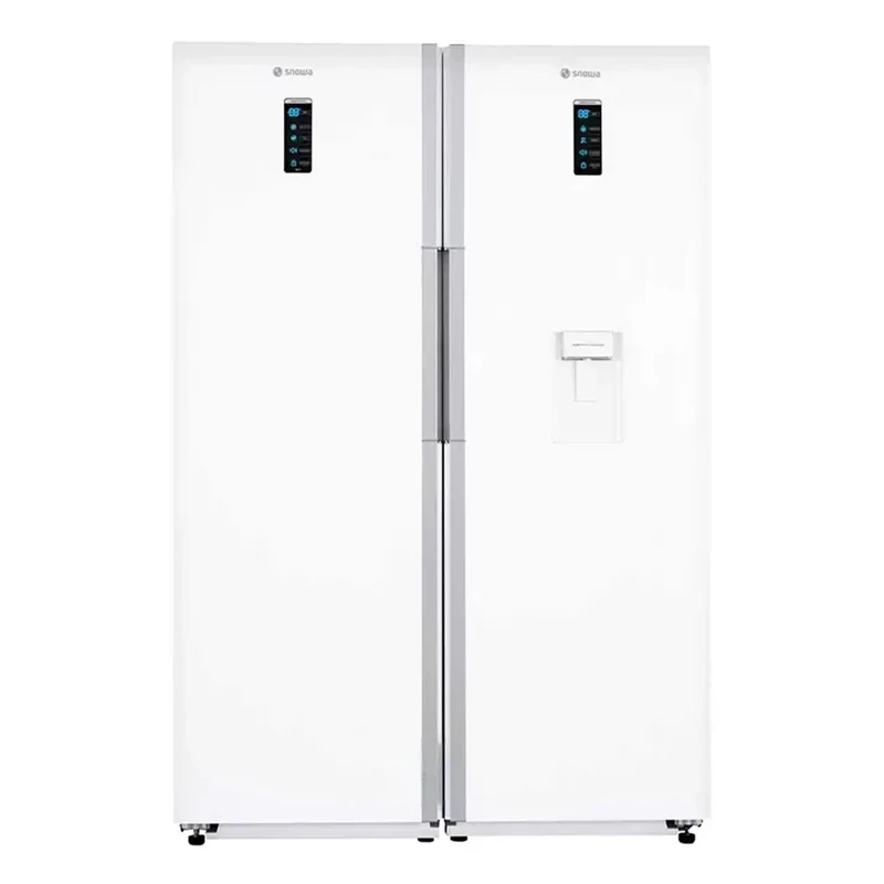 نمای روبه رویی یخچال و فریزر دوقلو 38 فوت اسنوا سری هایپر مدل srdi-sfdi-m210 سفید
