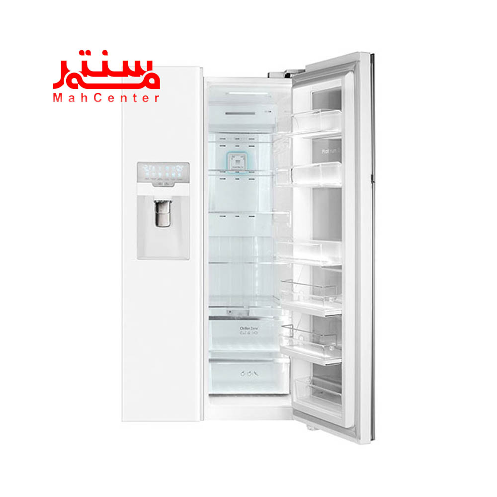 نمای رو به رویی خالی ودرب کاملا باز ساید بای ساید اسنوا 28 فوت سری فرنیا مدل s3dis100