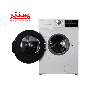 نمای روبه رویی با درب باز ماشین لباسشویی 8 کیلویی پاکشوما مدل i8