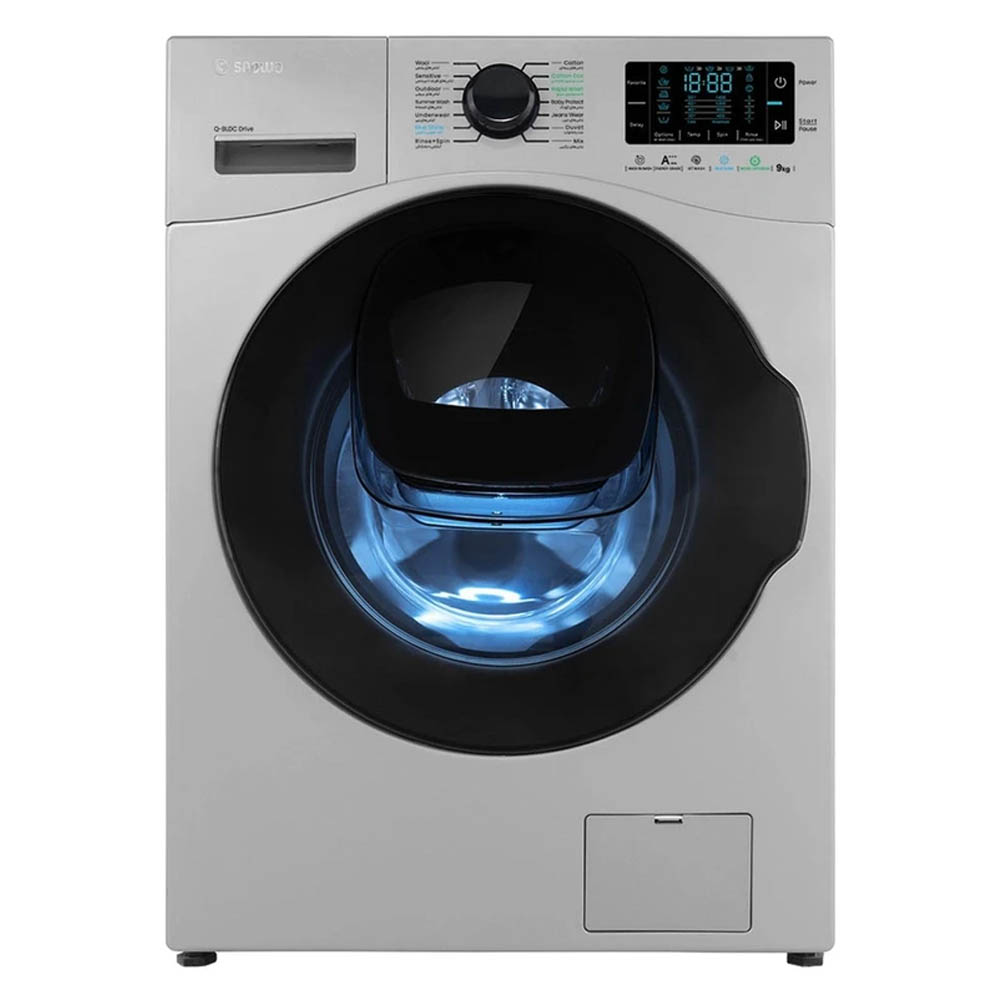 ماشین لباسشویی 9 کیلویی اسنوا مدل swmf92 استیل